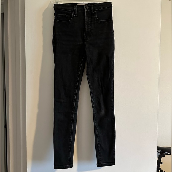 Everlane Denim - Everlane Washed Black High Waisted Denim Skinny Jeans Size 24 Ankle EUC